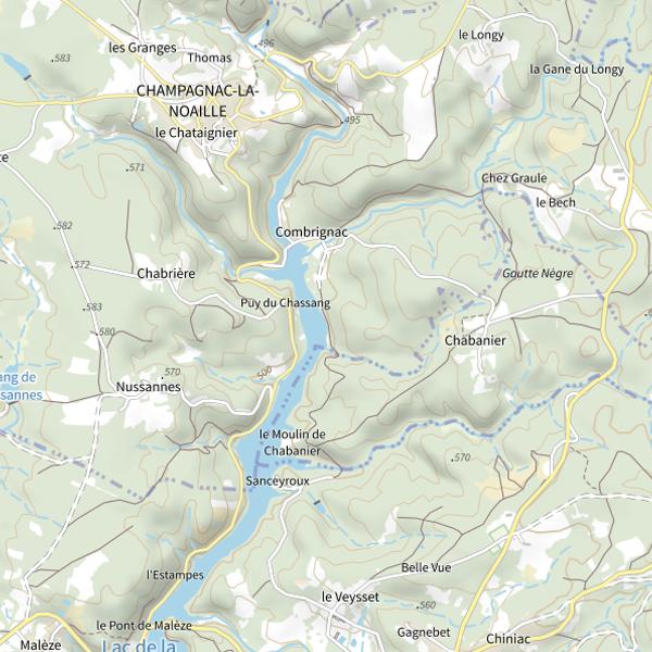 Plan cartographique de Parcours de nuit de Combrignac