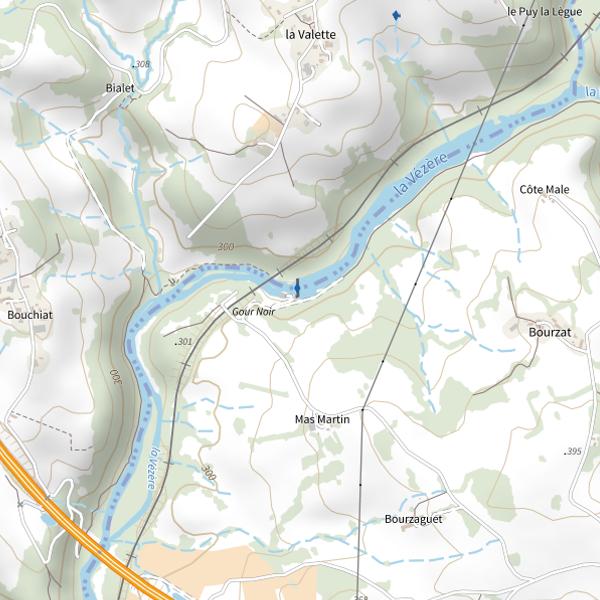 Plan cartographique de Parcours de nuit du Gour Noir