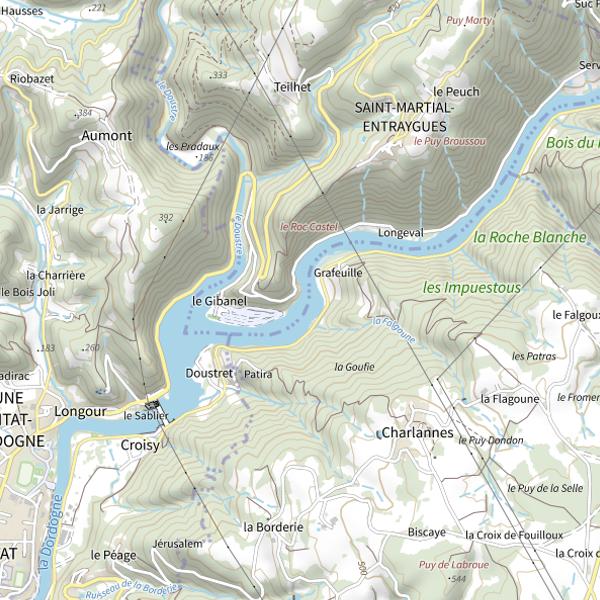 Plan cartographique de Parcours de nuit du Sablier
