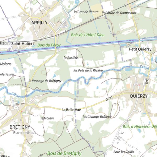 Plan cartographique de Parcours de pêche d'Appilly