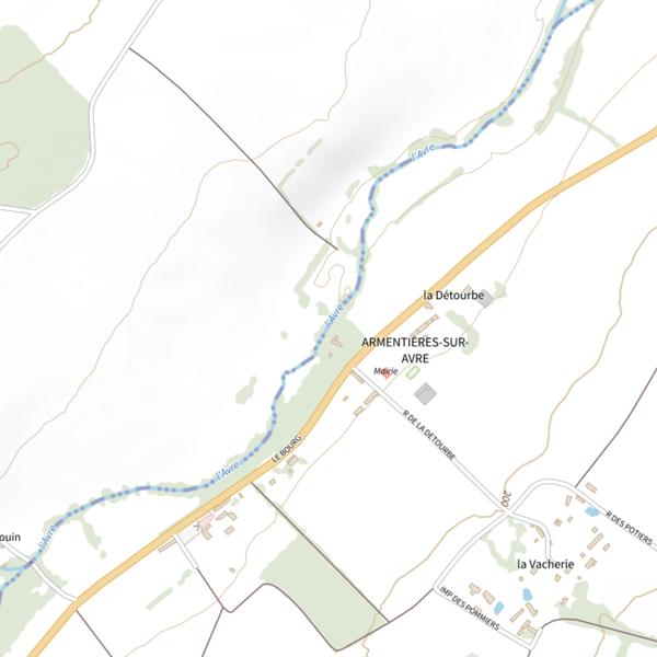 Plan cartographique de Parcours de pêche d'Armentières-sur-Avre