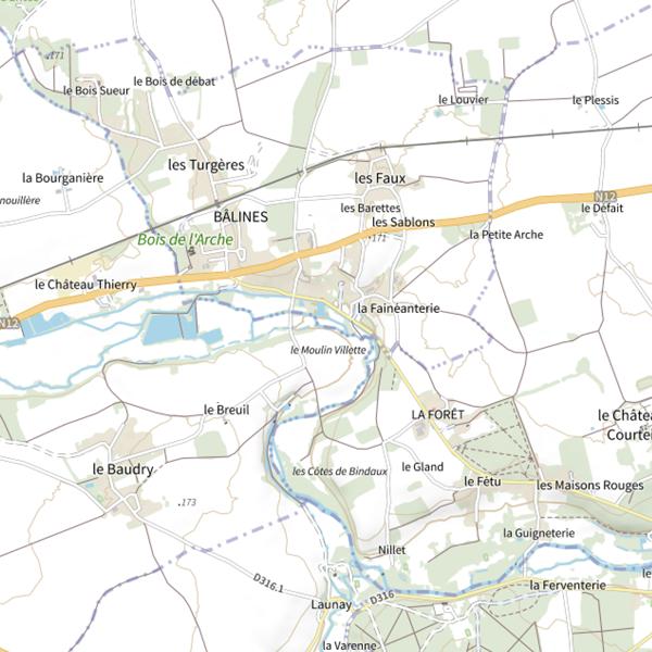 Plan cartographique de Parcours de pêche de Bâlines