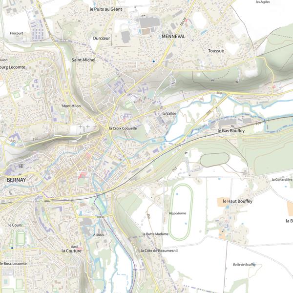 Plan cartographique de Parcours de pêche de Bernay