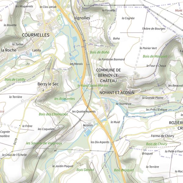 Plan cartographique de Parcours de pêche de Bernoy-le-Château