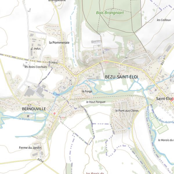 Plan cartographique de Parcours de pêche de Bézu-Saint-Éloi