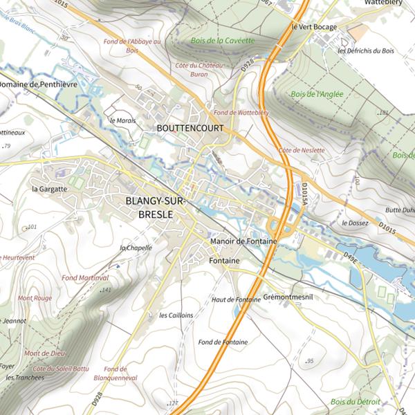 Plan cartographique de Parcours de pêche de Blangy-sur-Bresle