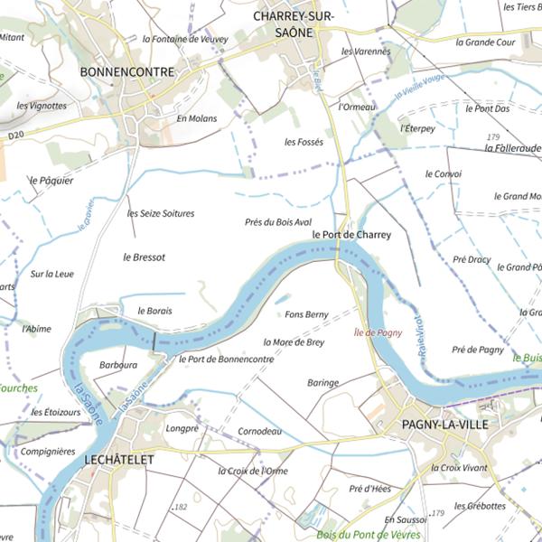 Plan cartographique de Parcours de pêche de Bonnencontre