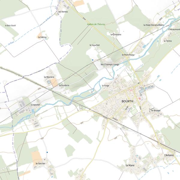 Plan cartographique de Parcours de pêche de Bourth