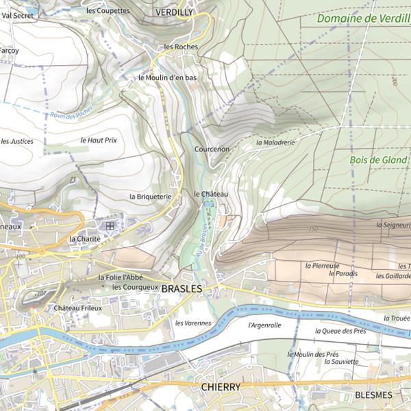 Plan cartographique de Parcours de pêche de Brasles
