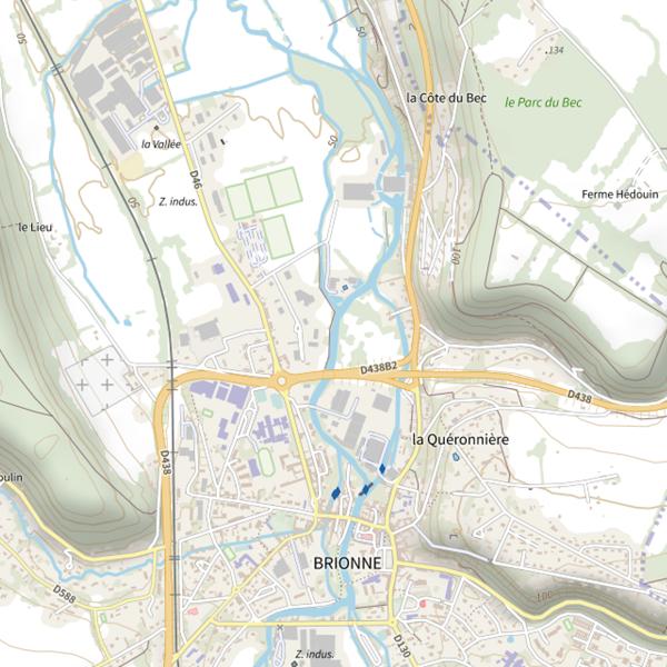 Plan cartographique de Parcours de pêche de Brionne