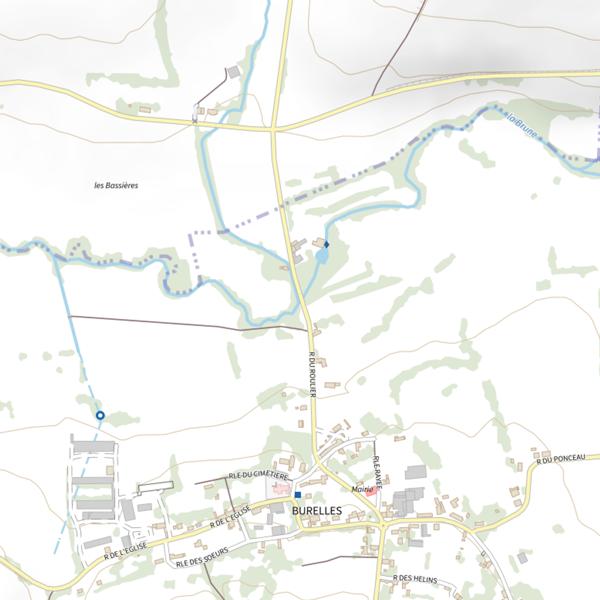 Plan cartographique de Parcours de pêche de Burelles