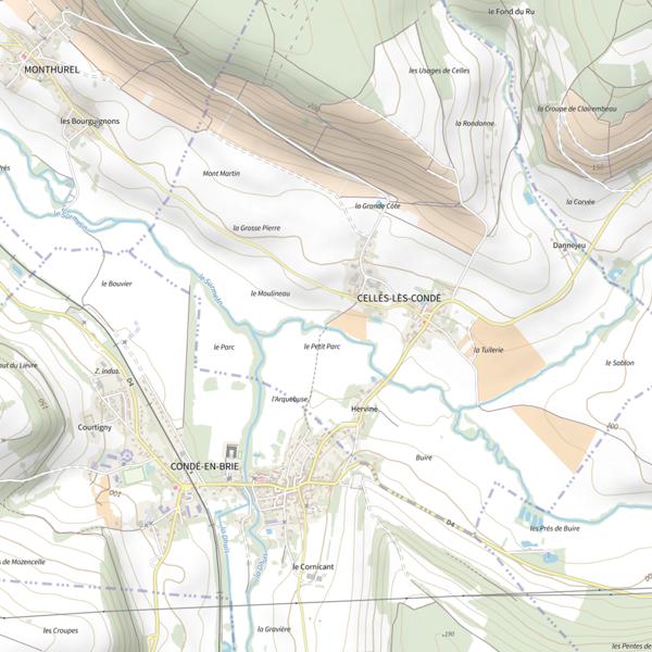 Plan cartographique de Parcours de pêche de Celles-lès-Condé