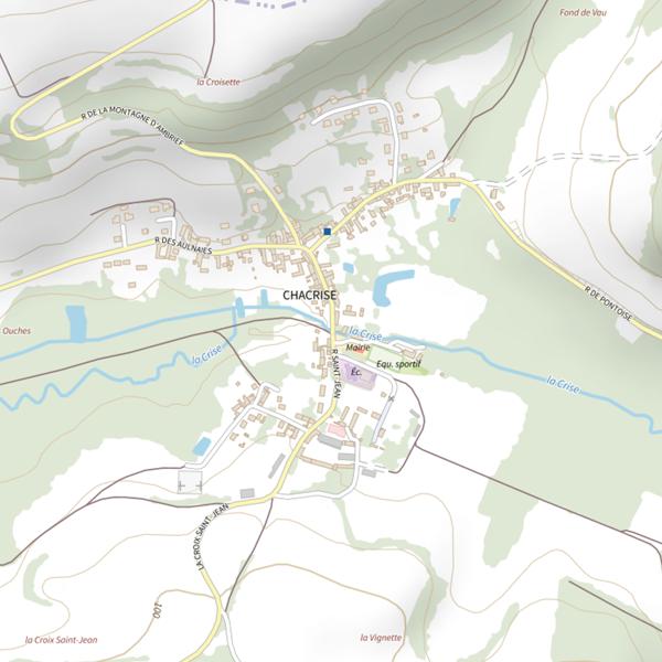 Plan cartographique de Parcours de pêche de Chacrise