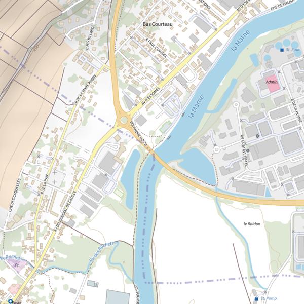 Plan cartographique de Parcours de pêche de Château-Thierry