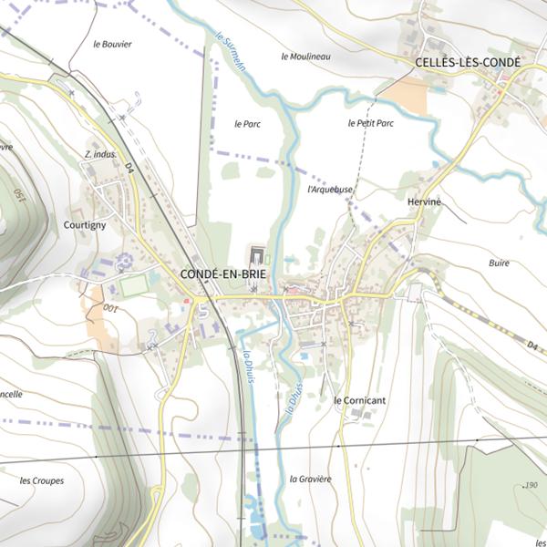 Plan cartographique de Parcours de pêche de Condé-en-Brie