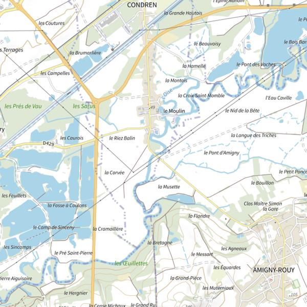 Plan cartographique de Parcours de pêche de Condren