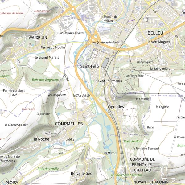 Plan cartographique de Parcours de pêche de Courmelles