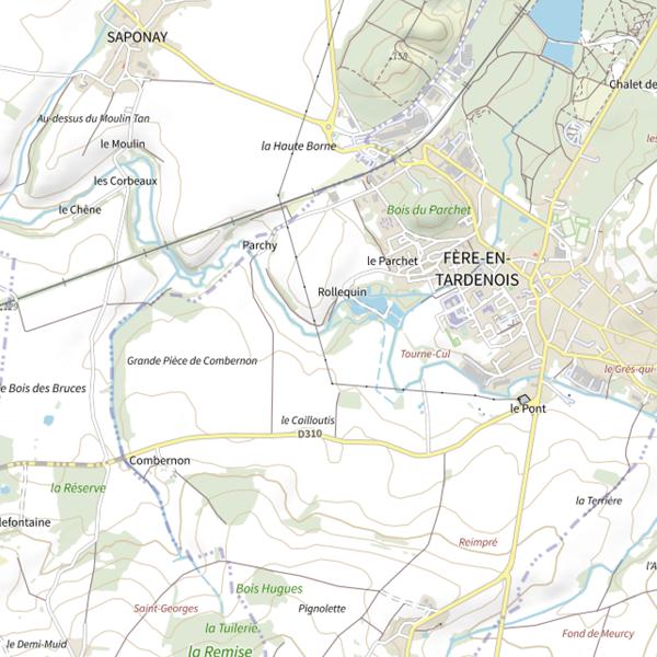 Plan cartographique de Parcours de pêche de Fère-en-Tardenois