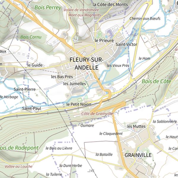 Plan cartographique de Parcours de pêche de Fleury-sur-Andelle