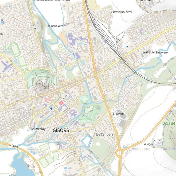 Plan cartographique de Parcours de pêche de Gisors