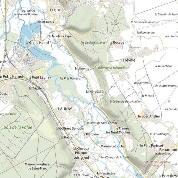 Plan cartographique de Parcours de pêche de Goupil-Othon