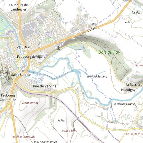 Plan cartographique de Parcours de pêche de Guise