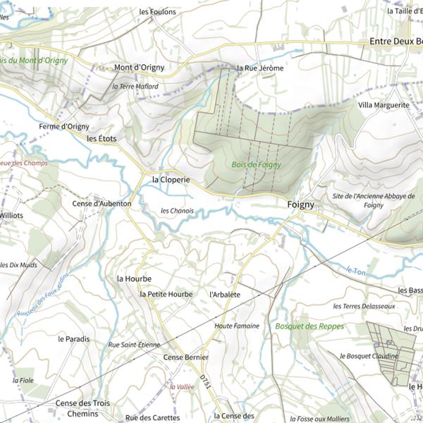 Plan cartographique de Parcours de pêche de La Bouteille