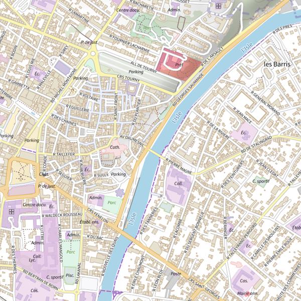 Plan cartographique de Parcours de pêche de la carpe de nuit