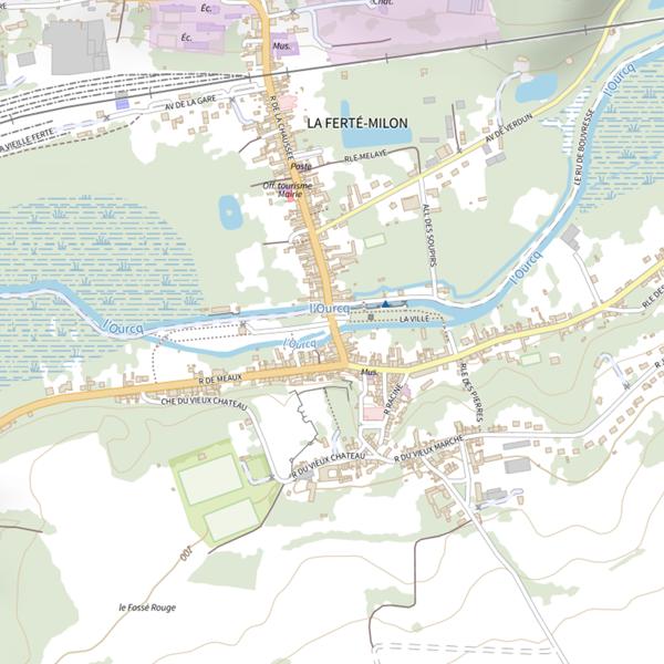 Plan cartographique de Parcours de pêche de La Ferté-Milon