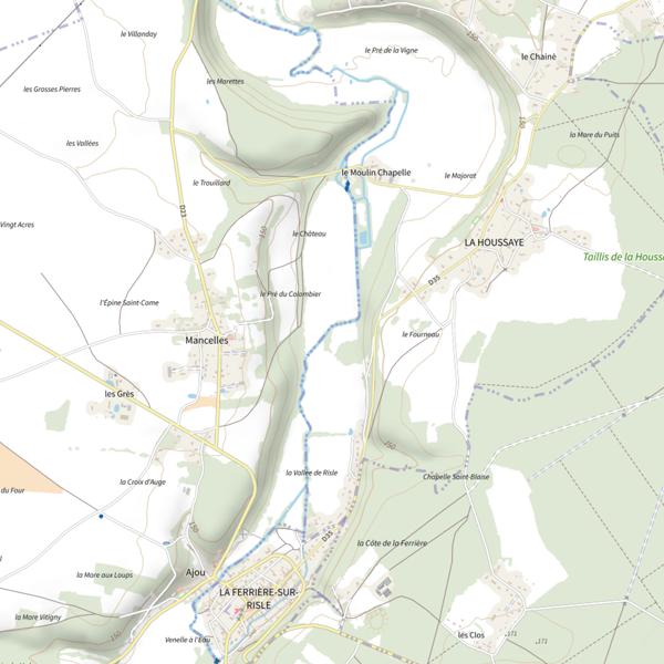 Plan cartographique de Parcours de pêche de La Houssaye