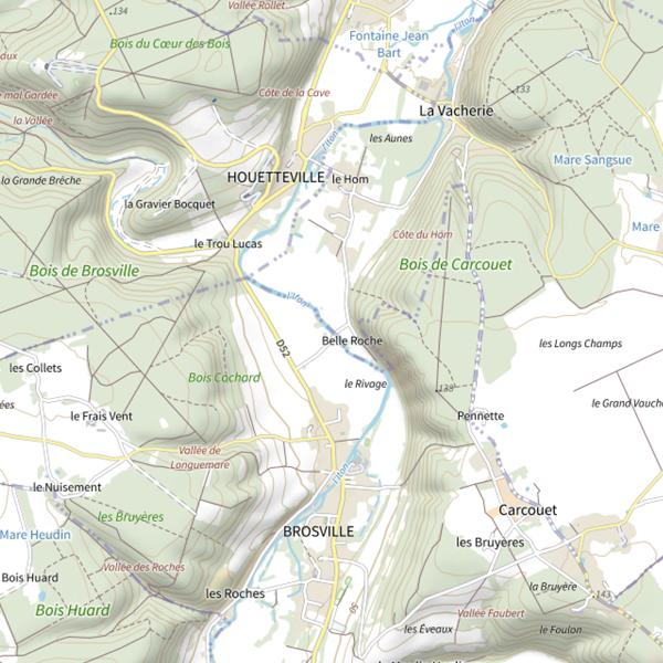 Plan cartographique de Parcours de pêche de La Vacherie