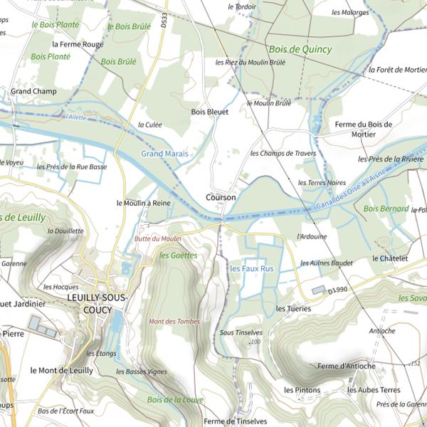 Plan cartographique de Parcours de pêche de Landricourt