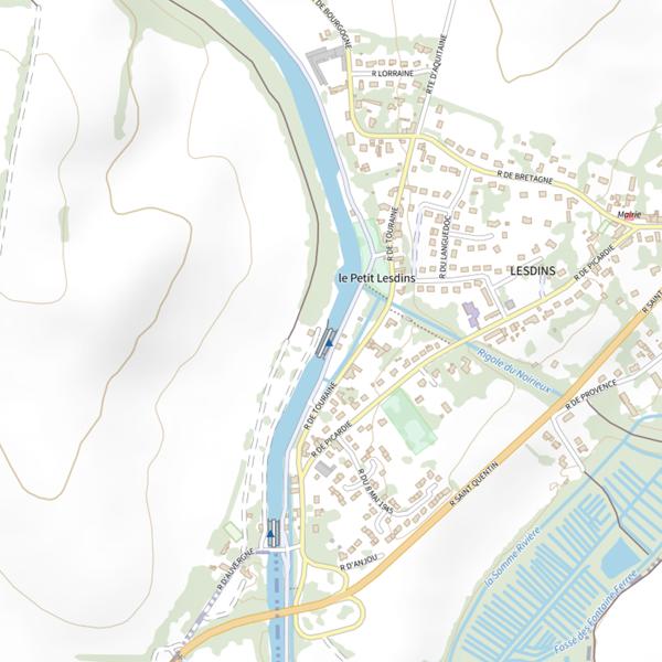 Plan cartographique de Parcours de pêche de Lesdins