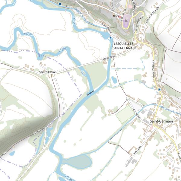 Plan cartographique de Parcours de pêche de Lesquielles-Saint-Germain