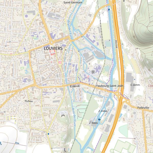 Plan cartographique de Parcours de pêche de Louviers