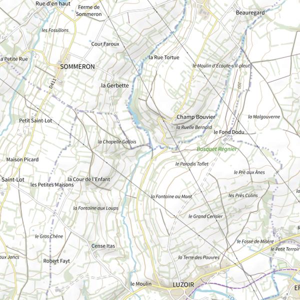 Plan cartographique de Parcours de pêche de Luzoir
