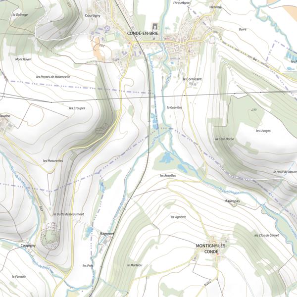 Plan cartographique de Parcours de pêche de Montigny-lès-Condé