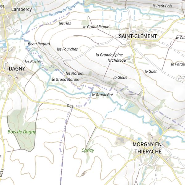 Plan cartographique de Parcours de pêche de Morgny-en-Thiérache