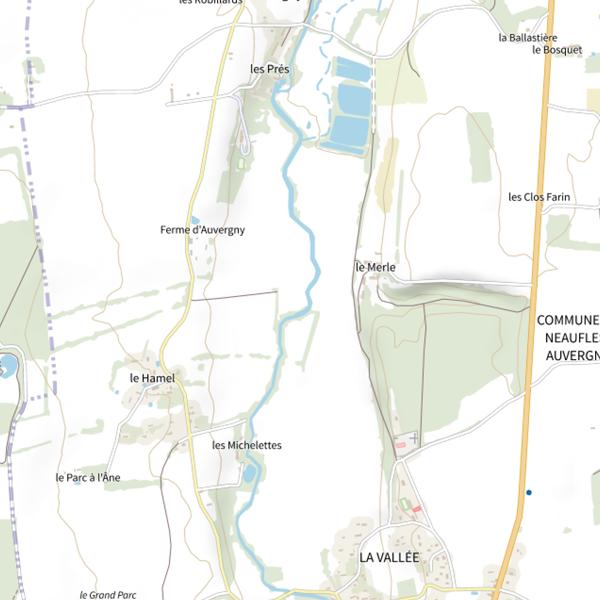 Plan cartographique de Parcours de pêche de Neaufles-Auvergny