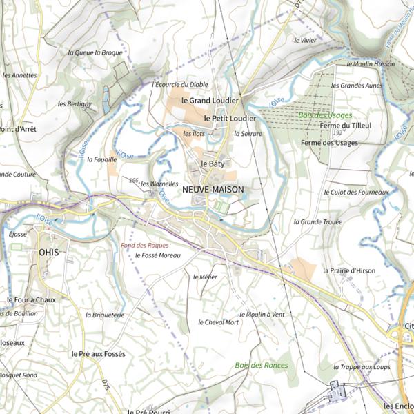 Plan cartographique de Parcours de pêche de Neuve-Maison