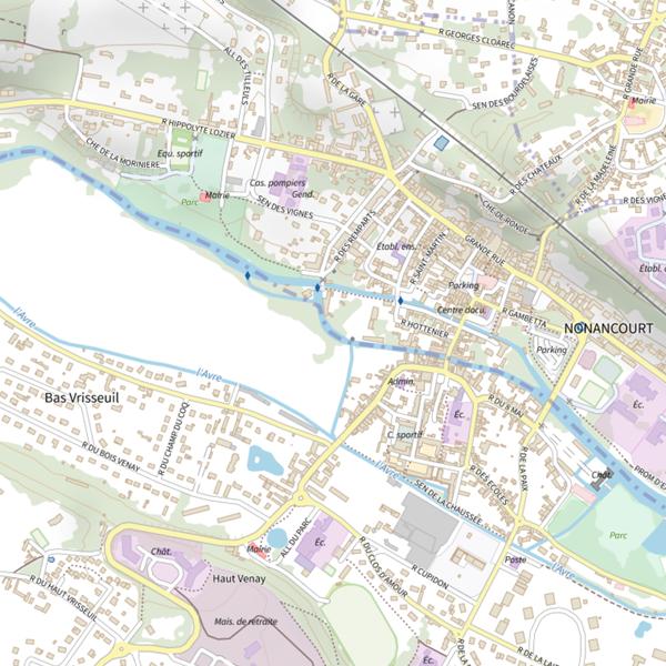 Plan cartographique de Parcours de pêche de Nonancourt