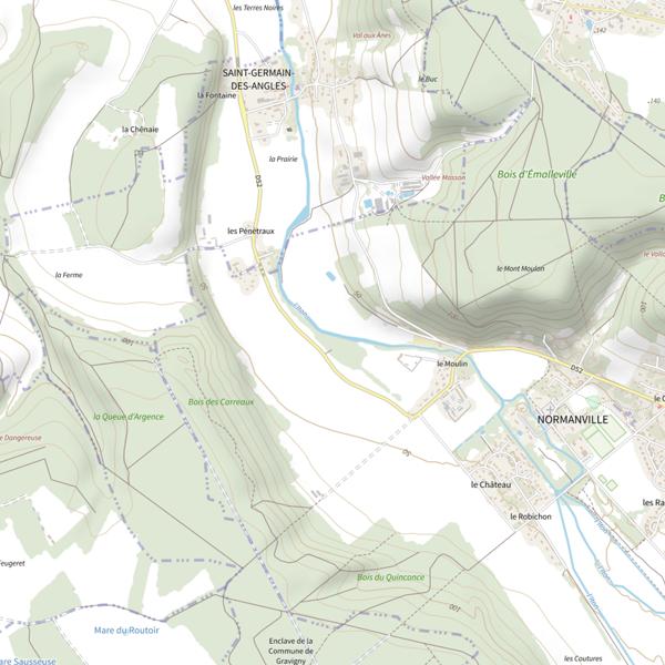 Plan cartographique de Parcours de pêche de Normanville