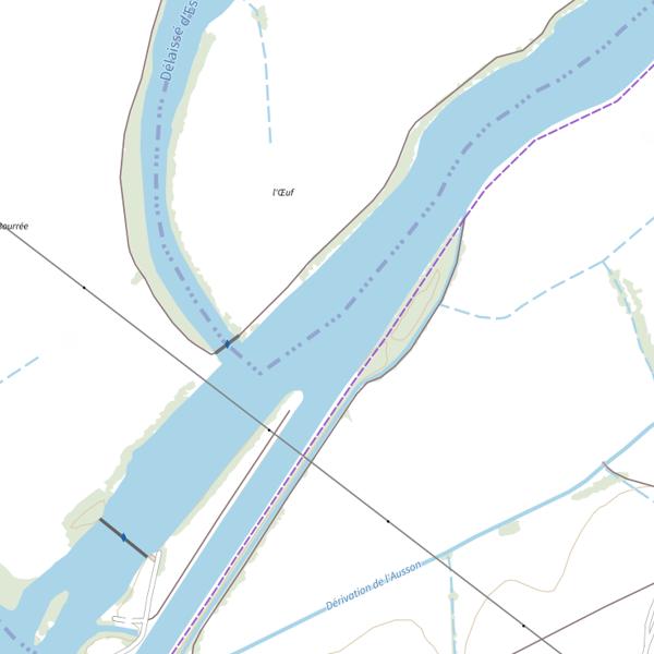 Plan cartographique de Parcours de pêche de Pagny-le-Château