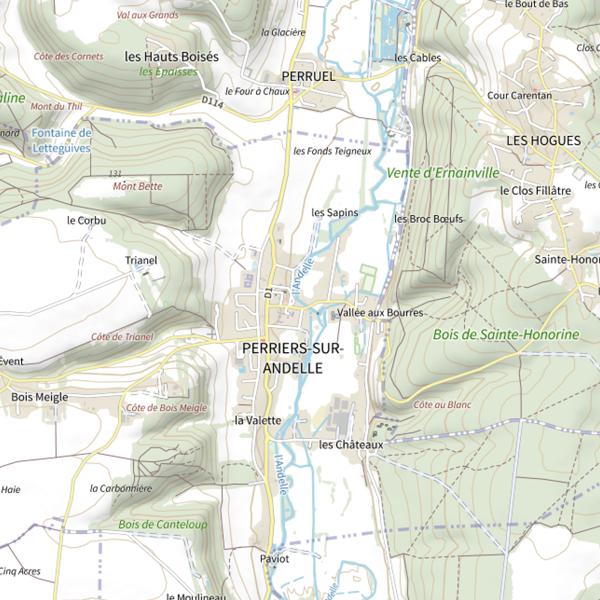 Plan cartographique de Parcours de pêche de Perriers-sur-Andelle