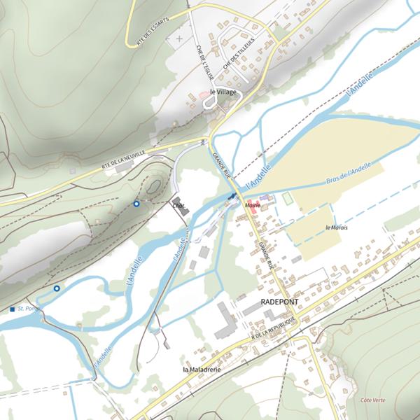 Plan cartographique de Parcours de pêche de Radepont