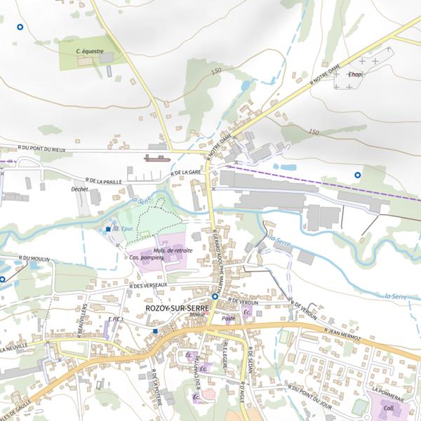 Plan cartographique de Parcours de pêche de Rozoy-sur-Serre