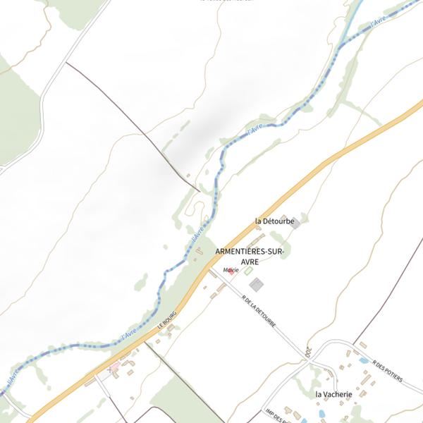 Plan cartographique de Parcours de pêche de Saint-Christophe-sur-Avre