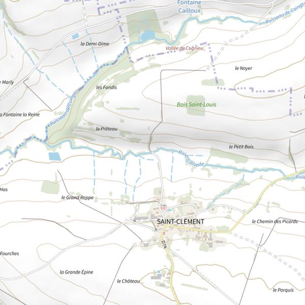 Plan cartographique de Parcours de pêche de Saint-Clément