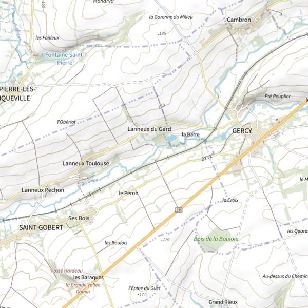 Plan cartographique de Parcours de pêche de Saint-Gobert