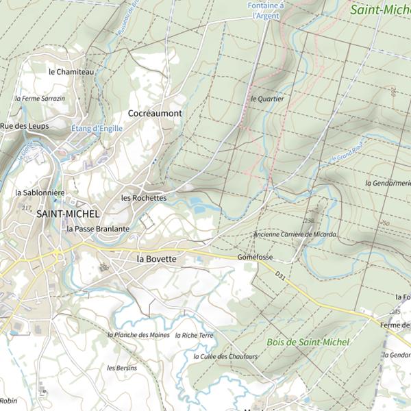 Plan cartographique de Parcours de pêche de Saint-Michel